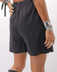 【Primordial is Primitive】 STRETCH ECO LEATHER SHORT PANTS 535AL_BLACK