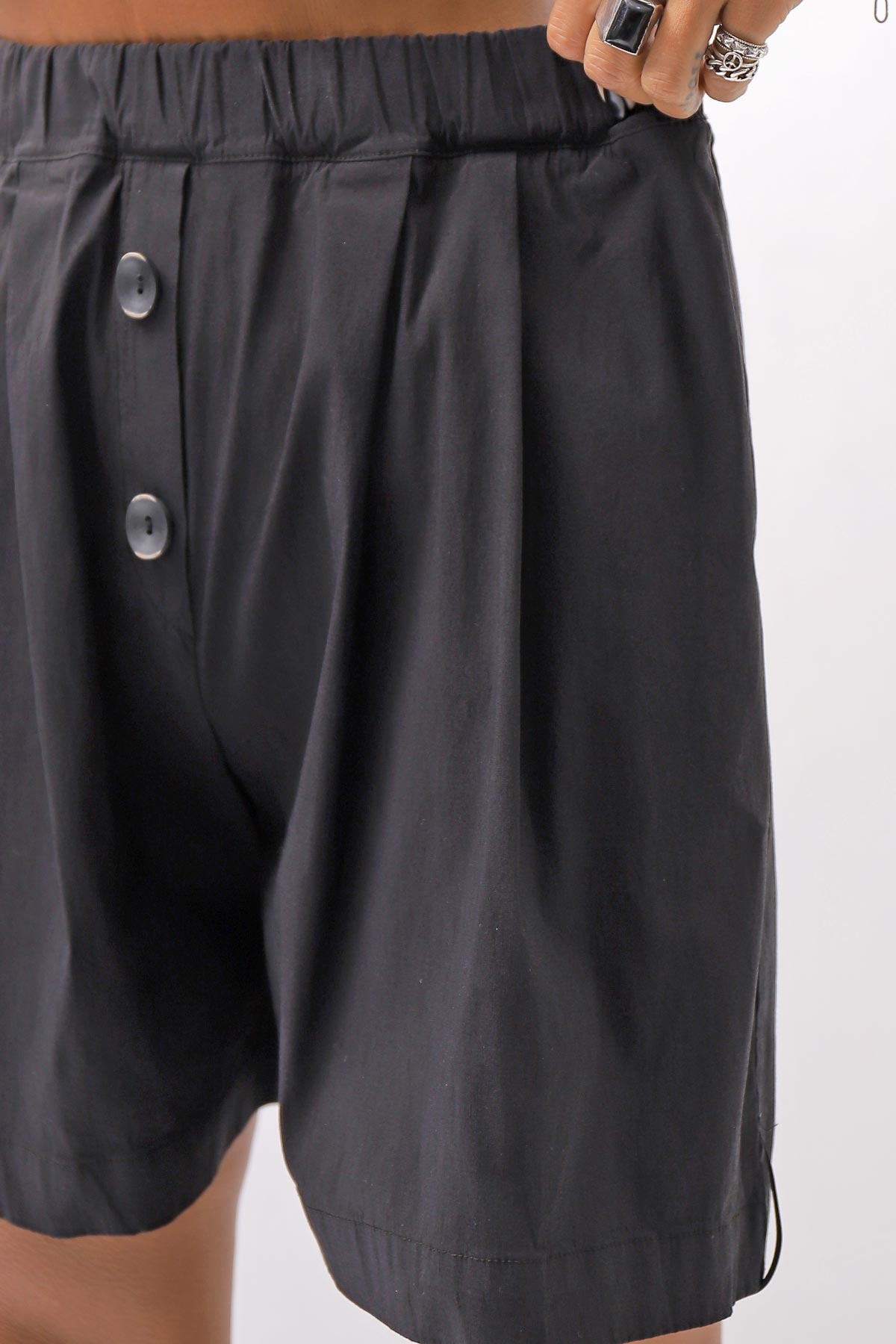 【Primordial is Primitive】 STRETCH ECO LEATHER SHORT PANTS 535AL_BLACK