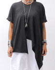 【Primordial is Primitive】 ASYMMETRY COTTON TEE 253RO/CC_BLACK