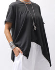 【Primordial is Primitive】 ASYMMETRY COTTON TEE 253RO/CC_BLACK