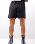 【Primordial is Primitive】 STRETCH ECO LEATHER SHORT PANTS 535AL_BLACK