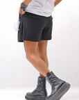 【Primordial is Primitive】 STRETCH ECO LEATHER SHORT PANTS 535AL_BLACK