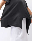 【Primordial is Primitive】 ASYMMETRY COTTON TEE 253RO/CC_BLACK