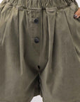 【Primordial is Primitive】 STRETCH ECO LEATHER SHORT PANTS 535AL_MILITARY