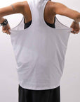 【NOSTRASANTISSIMA】 STRETCH COTTON BACK OPEN TANK TOP C150_WHITE