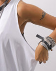 【NOSTRASANTISSIMA】 STRETCH COTTON BACK OPEN TANK TOP C150_WHITE
