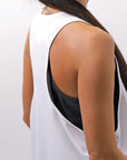【NOSTRASANTISSIMA】 STRETCH COTTON BACK OPEN TANK TOP C150_WHITE