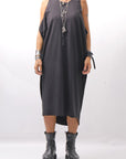 【NOSTRASANTISSIMA】 LONG TANK COCOON DRESS C152_BLACK