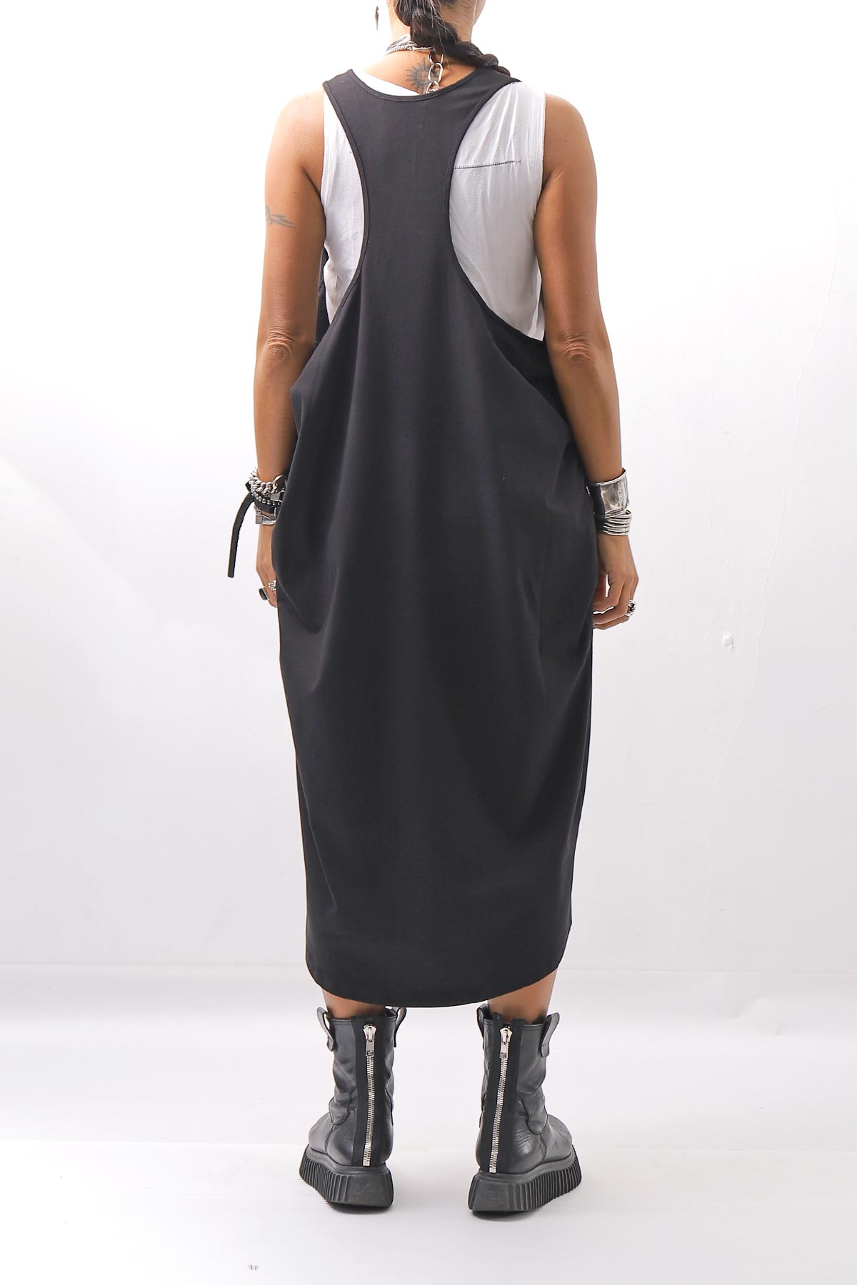 【NOSTRASANTISSIMA】 LONG TANK COCOON DRESS C152_BLACK