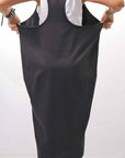 【NOSTRASANTISSIMA】 LONG TANK COCOON DRESS C152_BLACK