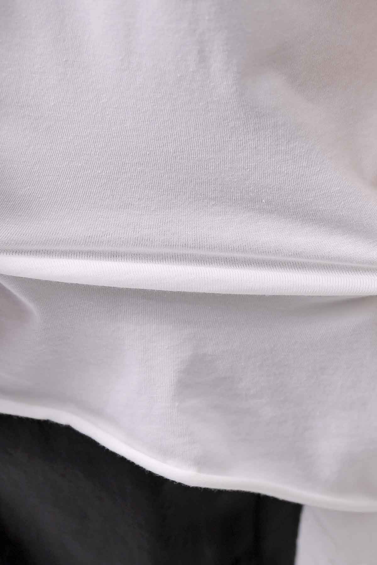 【bajra】 BACK TULLE＆COTTON LAYERED TOP 160QK04_WHITE