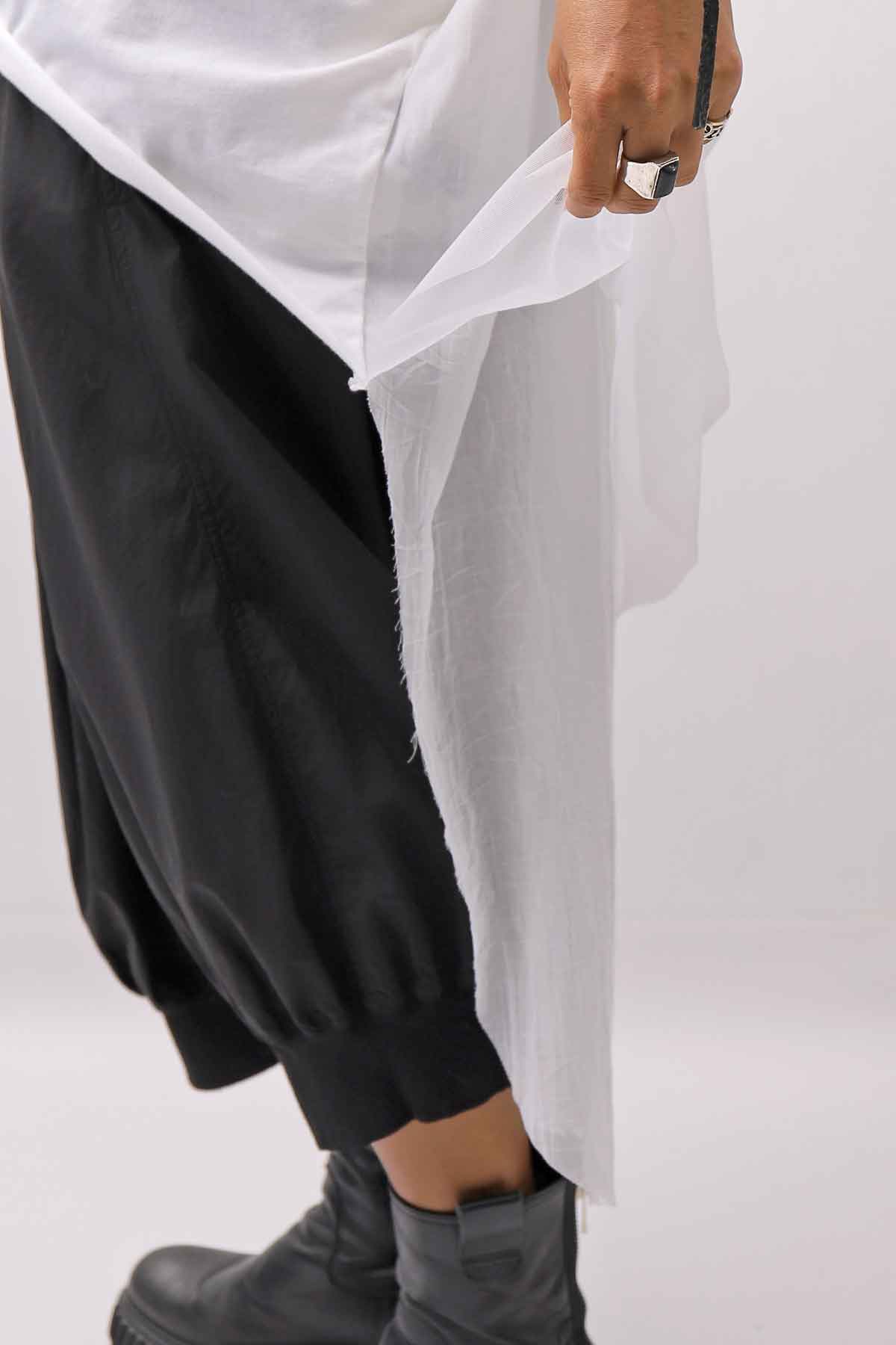 【bajra】 BACK TULLE＆COTTON LAYERED TOP 160QK04_WHITE