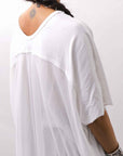 【bajra】 BACK TULLE＆COTTON LAYERED TOP 160QK04_WHITE