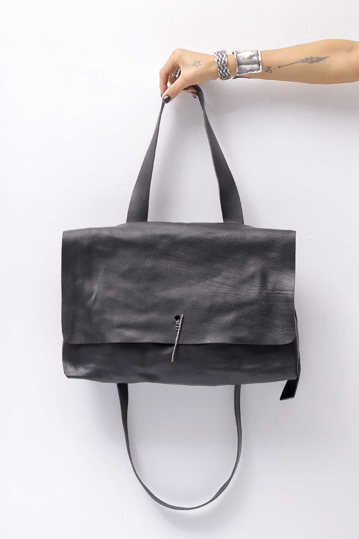 【DANIELE BASTA】 2WAY FLAP SHOULDER BAG_BLACK