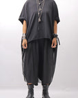 【bajra】 BACK TULLE＆COTTON LAYERED TOP 160QK04_BLACK