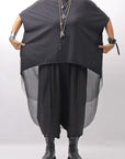【bajra】 BACK TULLE＆COTTON LAYERED TOP 160QK04_BLACK