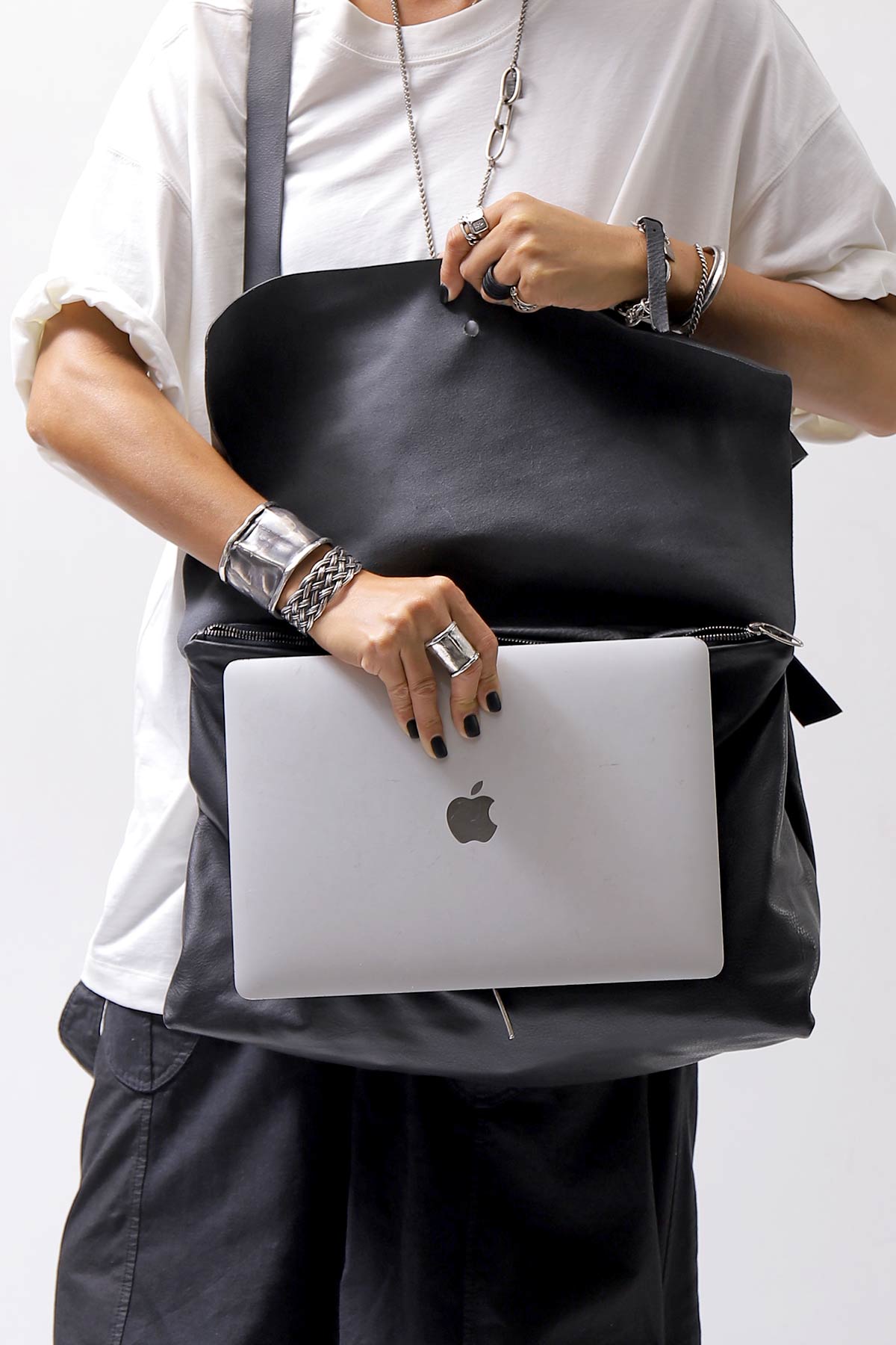 【DANIELE BASTA】 2WAY FLAP SHOULDER BAG_BLACK