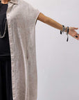 【sanctamuerte】 BACK DRAPE LONG SHIRT 284/MM_DUSTY BEIGE