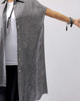 【sanctamuerte】 BACK DRAPE LONG SHIRT 284/MM_GREY
