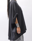 【bajra】 UNISEX OVERSIZED COTTON TOPS 156QK01_BLACK