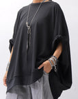 【bajra】 UNISEX OVERSIZED COTTON TOPS 156QK01_BLACK