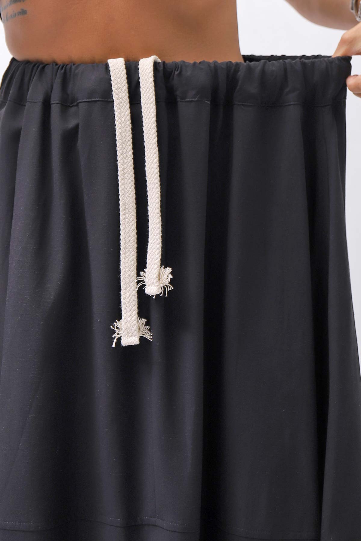 【NOSTRASANTISSIMA】 FRONT BALLOON SKIRT G145_BLACK