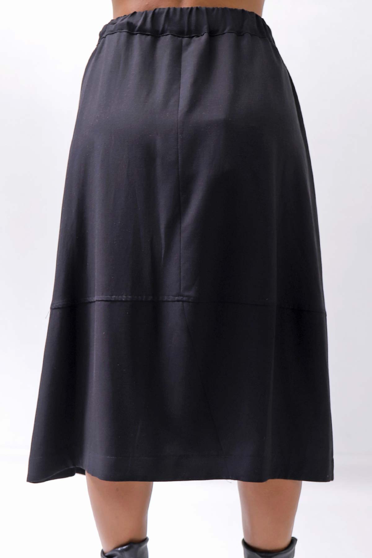 【NOSTRASANTISSIMA】 FRONT BALLOON SKIRT G145_BLACK