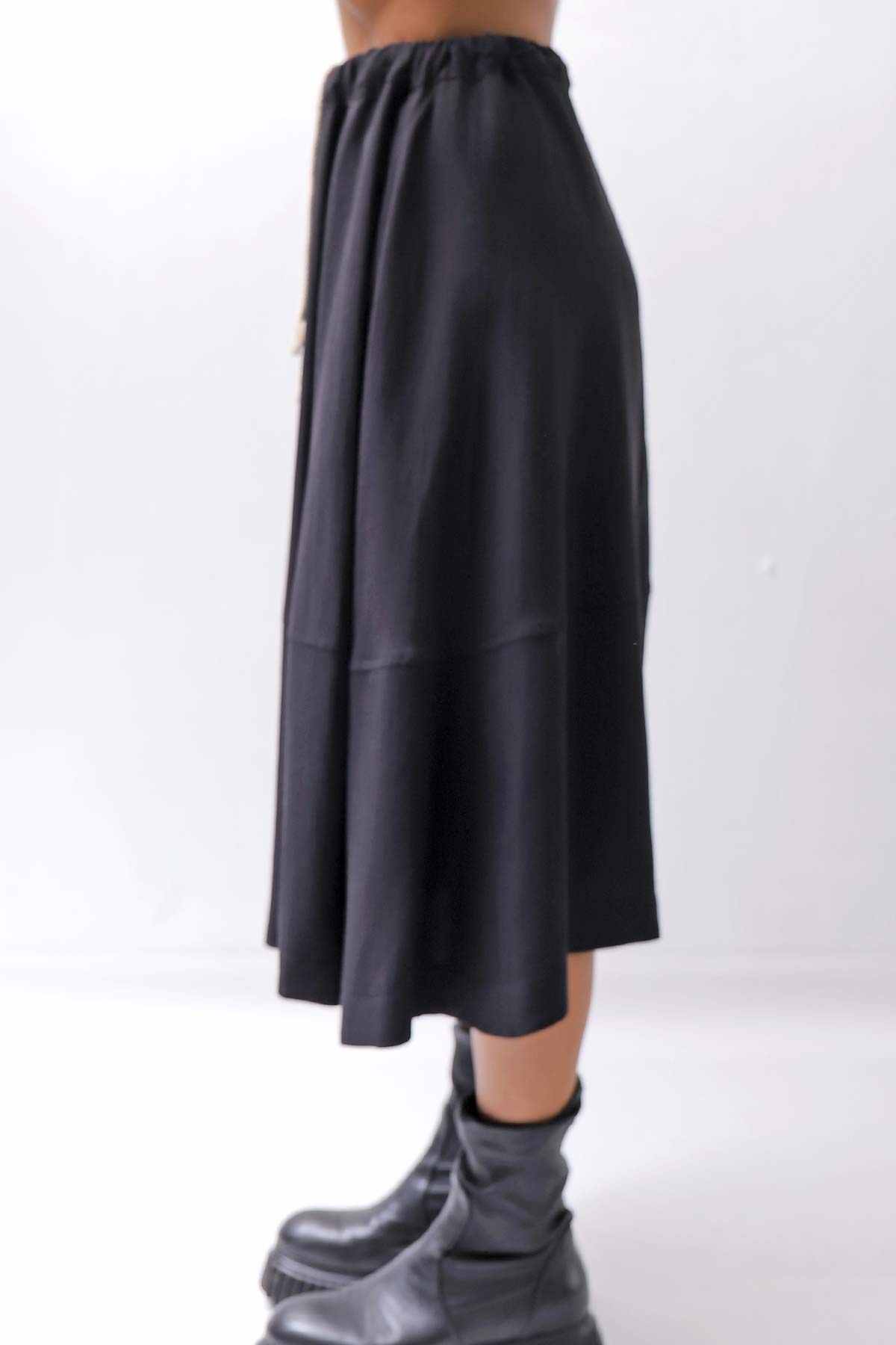 【NOSTRASANTISSIMA】 FRONT BALLOON SKIRT G145_BLACK