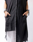 【sanctamuerte】 BACK DRAPE LONG SHIRT 284/MM_BLACK