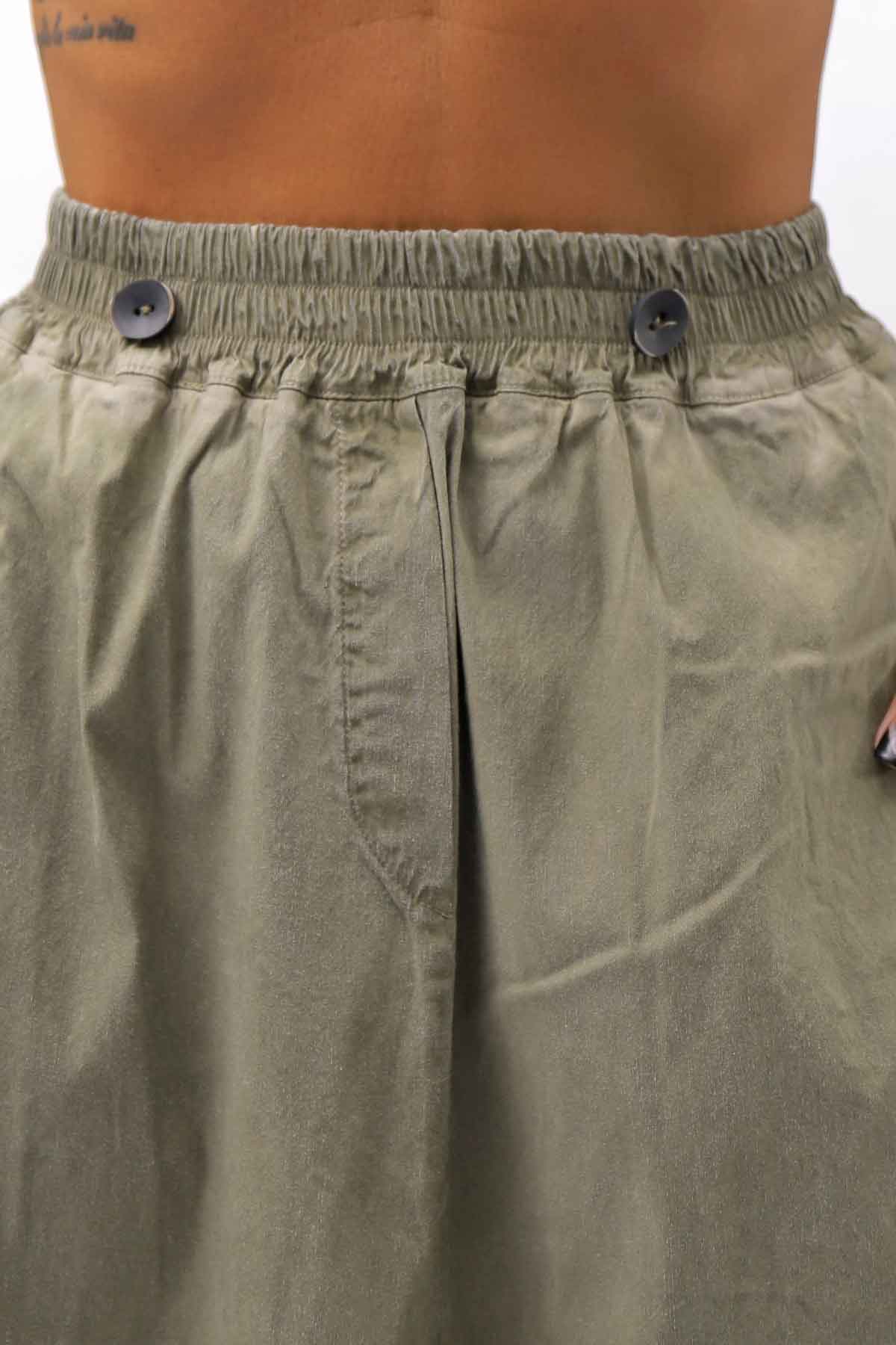 【Primordial is Primitive】 UNISEX ASYMMETRY COTTON PANTS 722AL_MILITARY