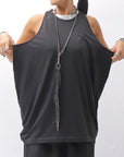 【NOSTRASANTISSIMA】 STRETCH COTTON COVER TANK TOP C150_BLACK