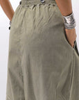 【Primordial is Primitive】 UNISEX ASYMMETRY COTTON PANTS 722AL_MILITARY