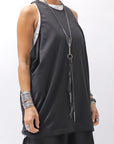 【NOSTRASANTISSIMA】 STRETCH COTTON COVER TANK TOP C150_BLACK