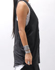 【NOSTRASANTISSIMA】 STRETCH COTTON COVER TANK TOP C150_BLACK