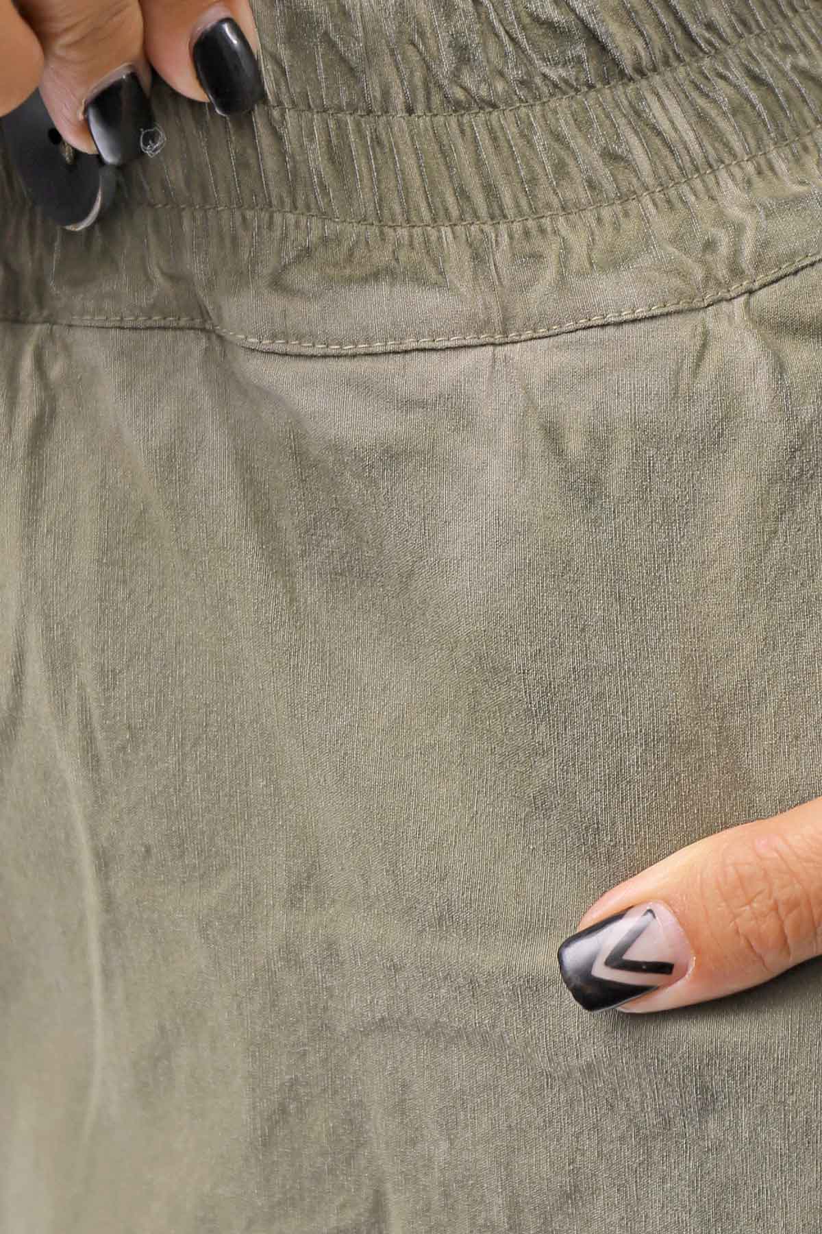 【Primordial is Primitive】 UNISEX ASYMMETRY COTTON PANTS 722AL_MILITARY