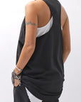 【NOSTRASANTISSIMA】 STRETCH COTTON COVER TANK TOP C150_BLACK