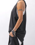 【NOSTRASANTISSIMA】 STRETCH COTTON COVER TANK TOP C150_BLACK