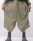 【Primordial is Primitive】 UNISEX ASYMMETRY COTTON PANTS 722AL_MILITARY