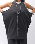 【NOSTRASANTISSIMA】 STRETCH COTTON COVER TANK TOP C150_BLACK
