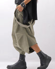 【Primordial is Primitive】 UNISEX ASYMMETRY COTTON PANTS 722AL_MILITARY