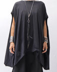 【PLÜ】 OVER SIZED COTTON STRETCH TOP 5019_BLACK