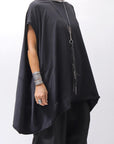 【PLÜ】 OVER SIZED COTTON STRETCH TOP 5019_BLACK