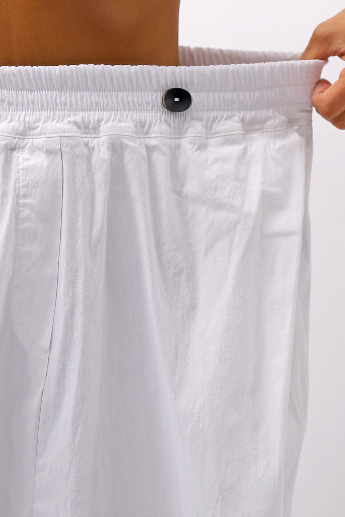 【Primordial is Primitive】 UNISEX ASYMMETRY COTTON PANTS 722AL_WHITE