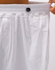 【Primordial is Primitive】 UNISEX ASYMMETRY COTTON PANTS 722AL_WHITE