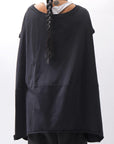 【PLÜ】 OVER SIZED COTTON STRETCH TOP 5019_BLACK