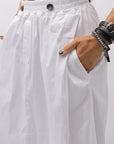 【Primordial is Primitive】 UNISEX ASYMMETRY COTTON PANTS 722AL_WHITE