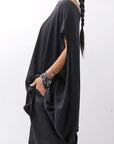【PLÜ】 OVER SIZED COTTON STRETCH TOP 5019_BLACK