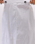【Primordial is Primitive】 UNISEX ASYMMETRY COTTON PANTS 722AL_WHITE