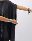 【PLÜ】 OVER SIZED COTTON STRETCH TOP 5019_BLACK