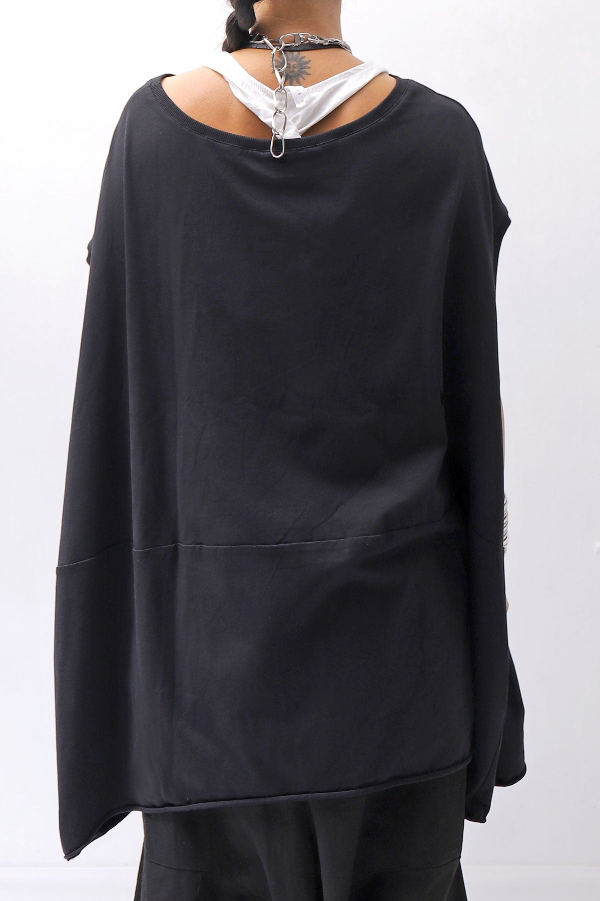 【PLÜ】 OVER SIZED COTTON STRETCH TOP 5019_BLACK